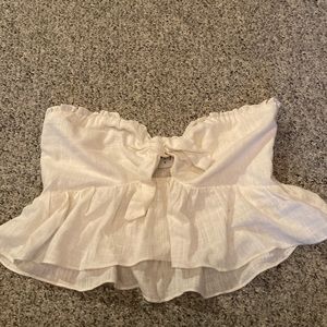 Princess Polly white tie front tube top